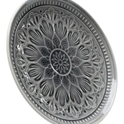 Assiette Sicilia Mandala Gris O21Cm