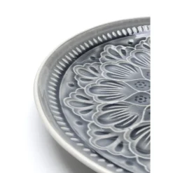Assiette Sicilia Mandala Gris O27Cm