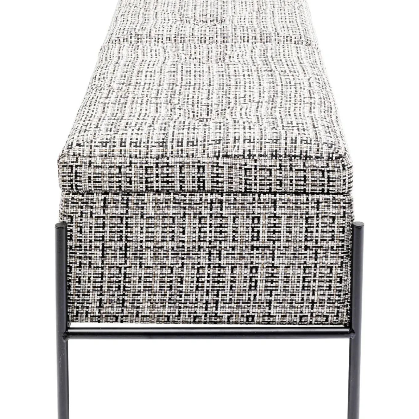 Banquette Buttons Storage Noir-Blanc Gm