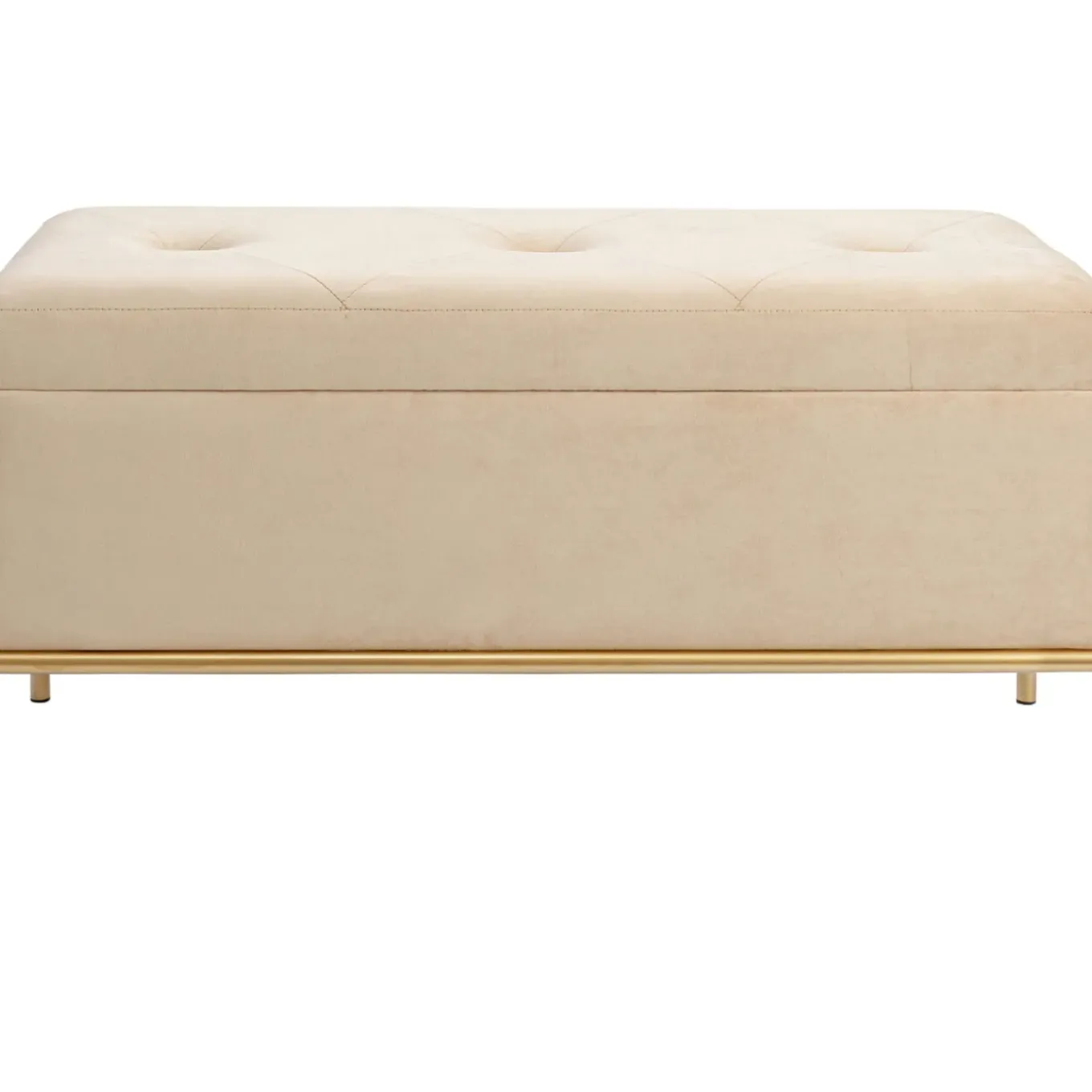 Banquette Buttons Storage Beige Pm