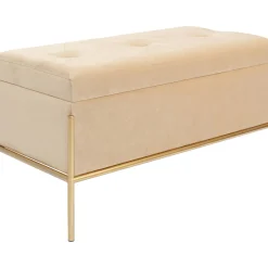 Banquette Buttons Storage Beige Pm