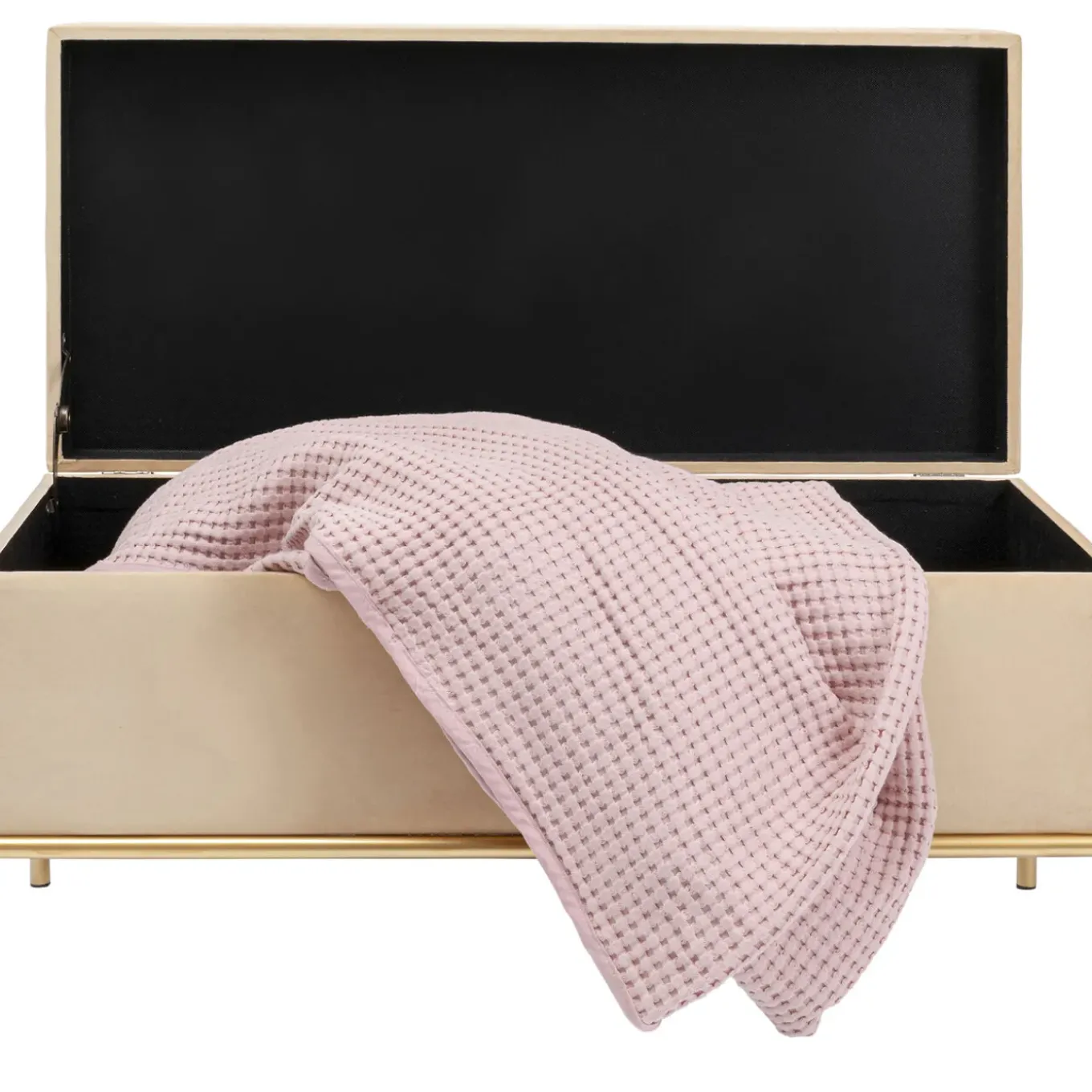 Banquette Buttons Storage Beige Pm
