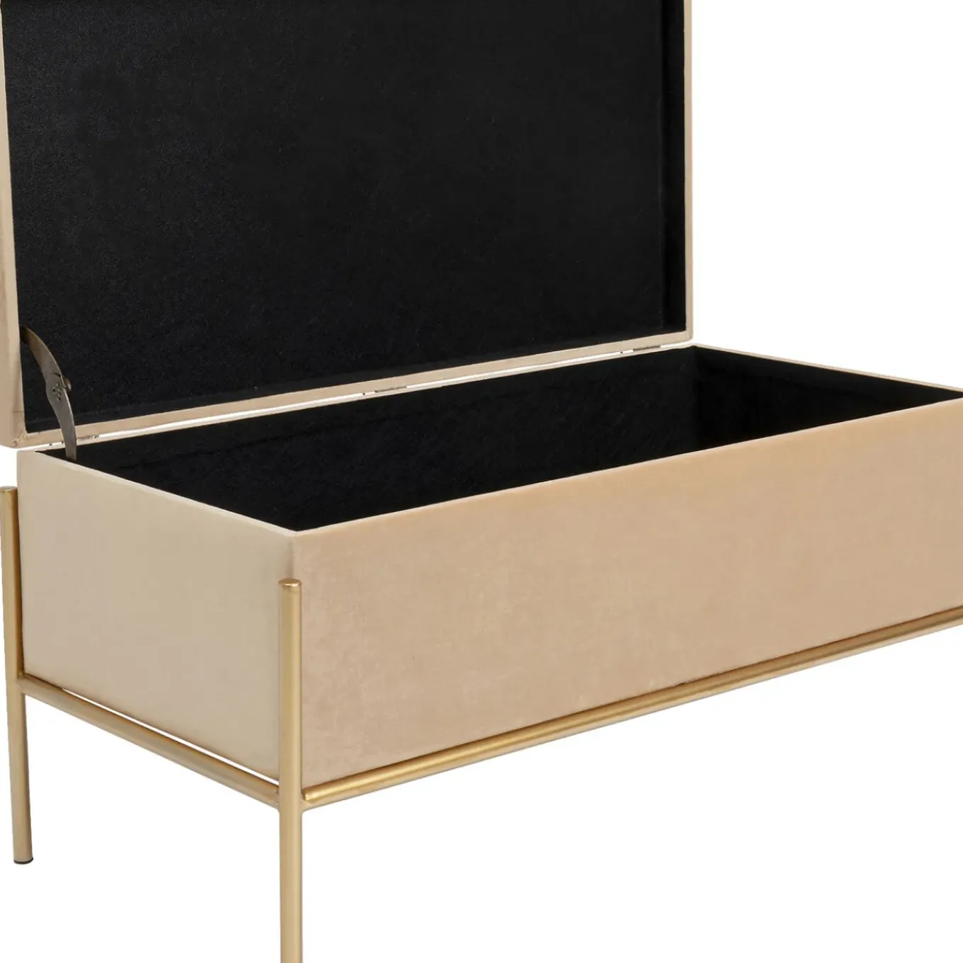Banquette Buttons Storage Beige Pm