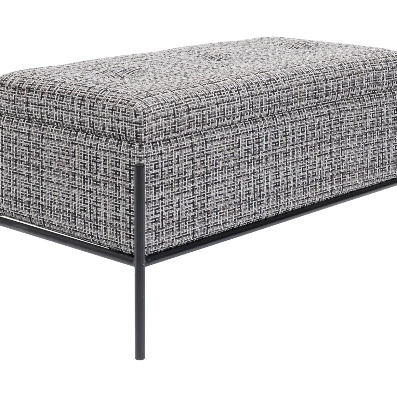 Banquette Buttons Storage Noir-Blanc Pm