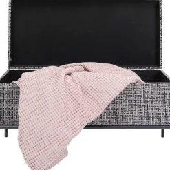 Banquette Buttons Storage Noir-Blanc Pm