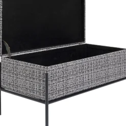 Banquette Buttons Storage Noir-Blanc Pm