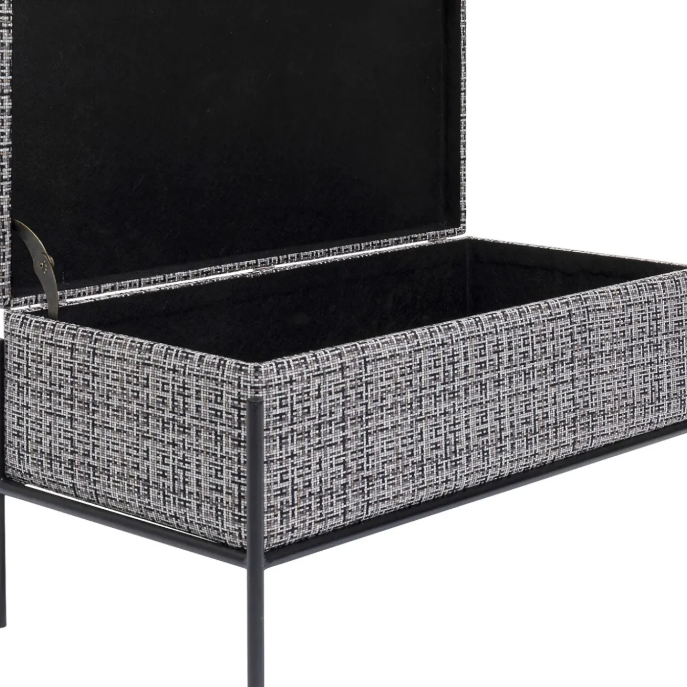 Banquette Buttons Storage Noir-Blanc Pm