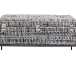Banquette Buttons Storage Noir-Blanc Pm