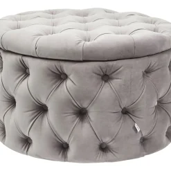 Banquette Coffre Desire Velours Argente