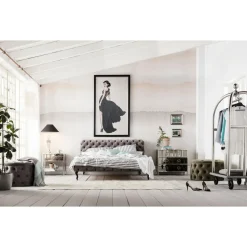 Banquette Coffre Desire Velours Argente
