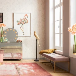 Banquette Crossover Rose Laiton 150X40Cm