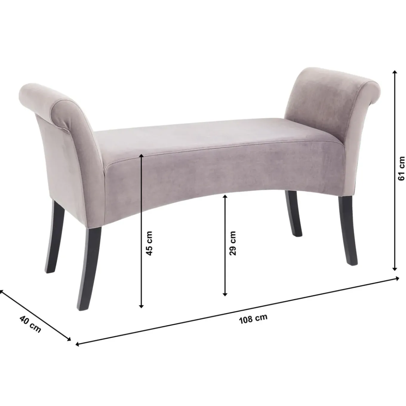 Banquette Motley Velvet Silvergrey