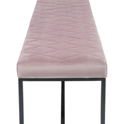 Banquette Smart Velours Rose Noir 150Cm