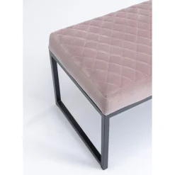 Banquette Smart Velours Rose Noir 90Cm
