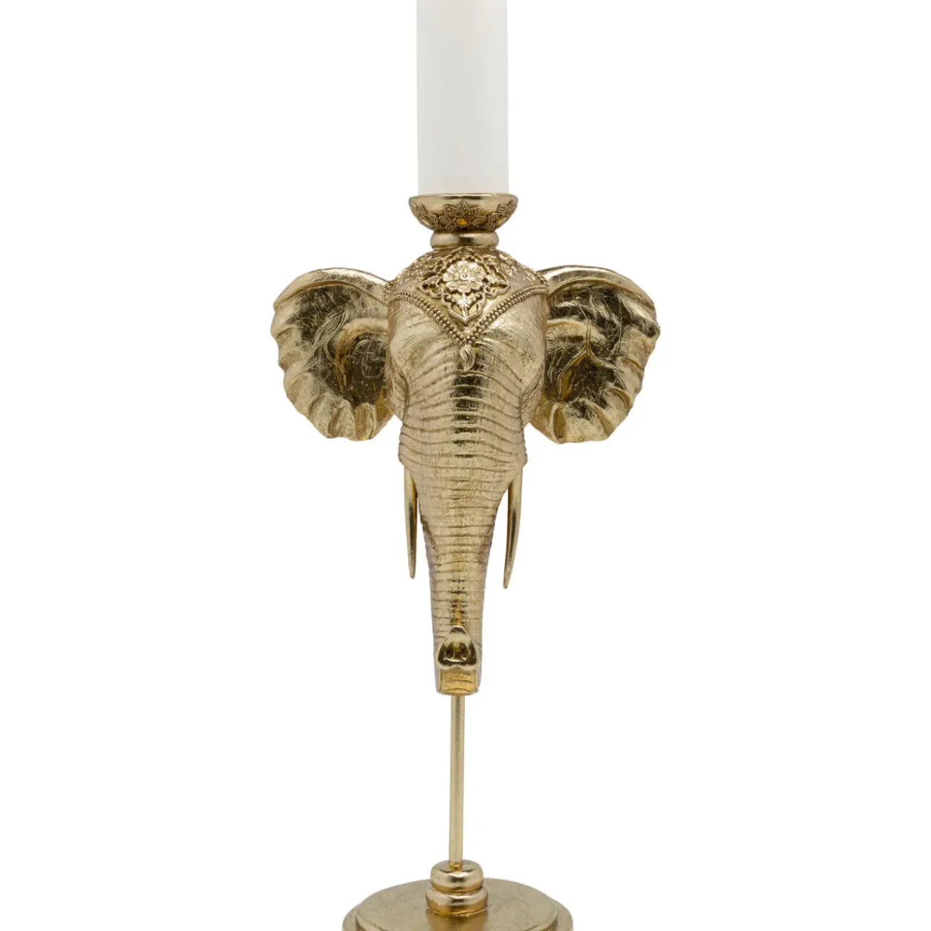 Bougeoir Elephant Head Dore 49Cm