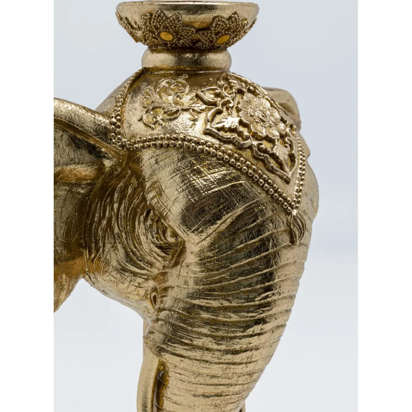 Bougeoir Elephant Head Dore 49Cm
