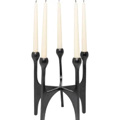 Bougeoir Stacky Noir 31Cm
