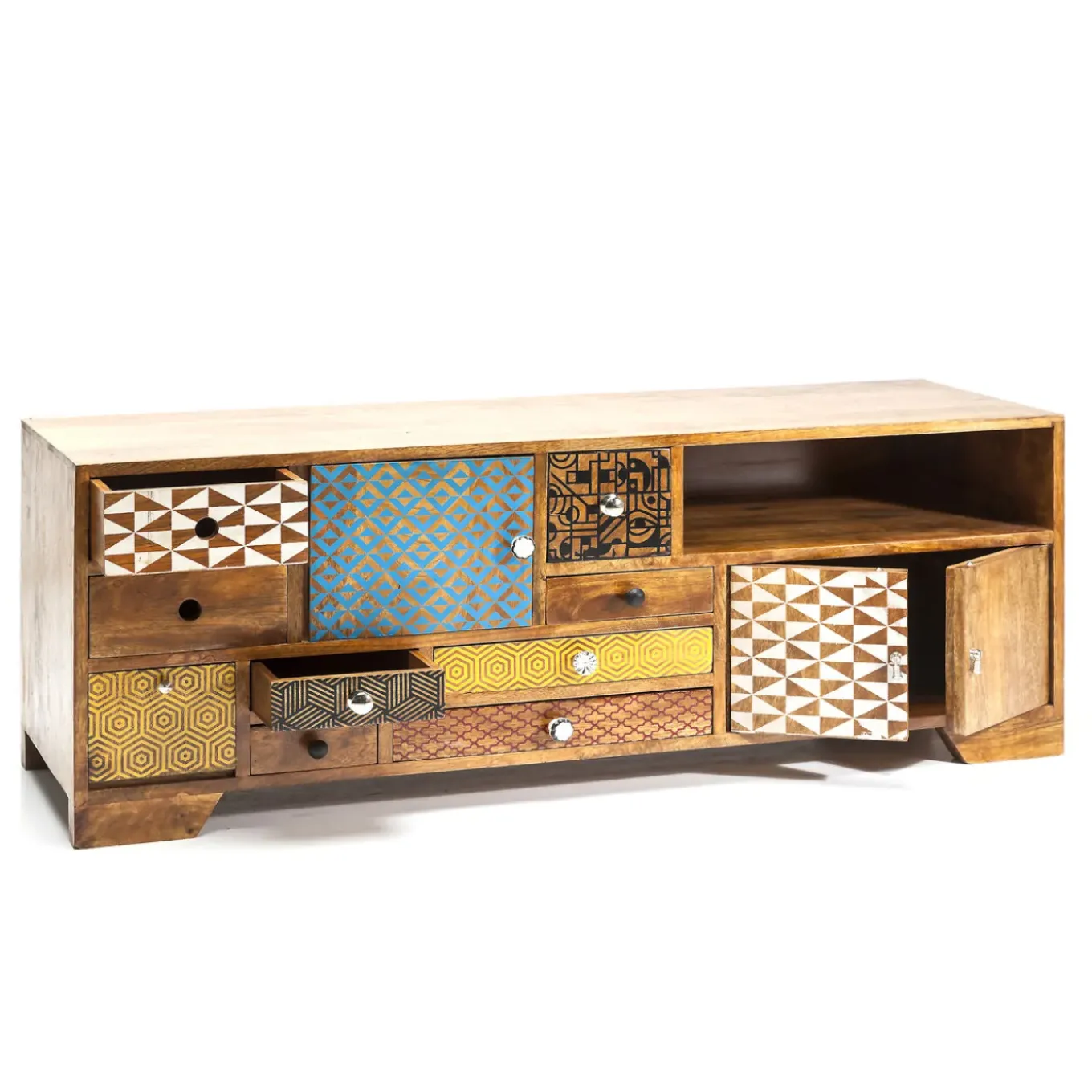 Buffet Bas Soleil 3 Portes,9 Tiroirs