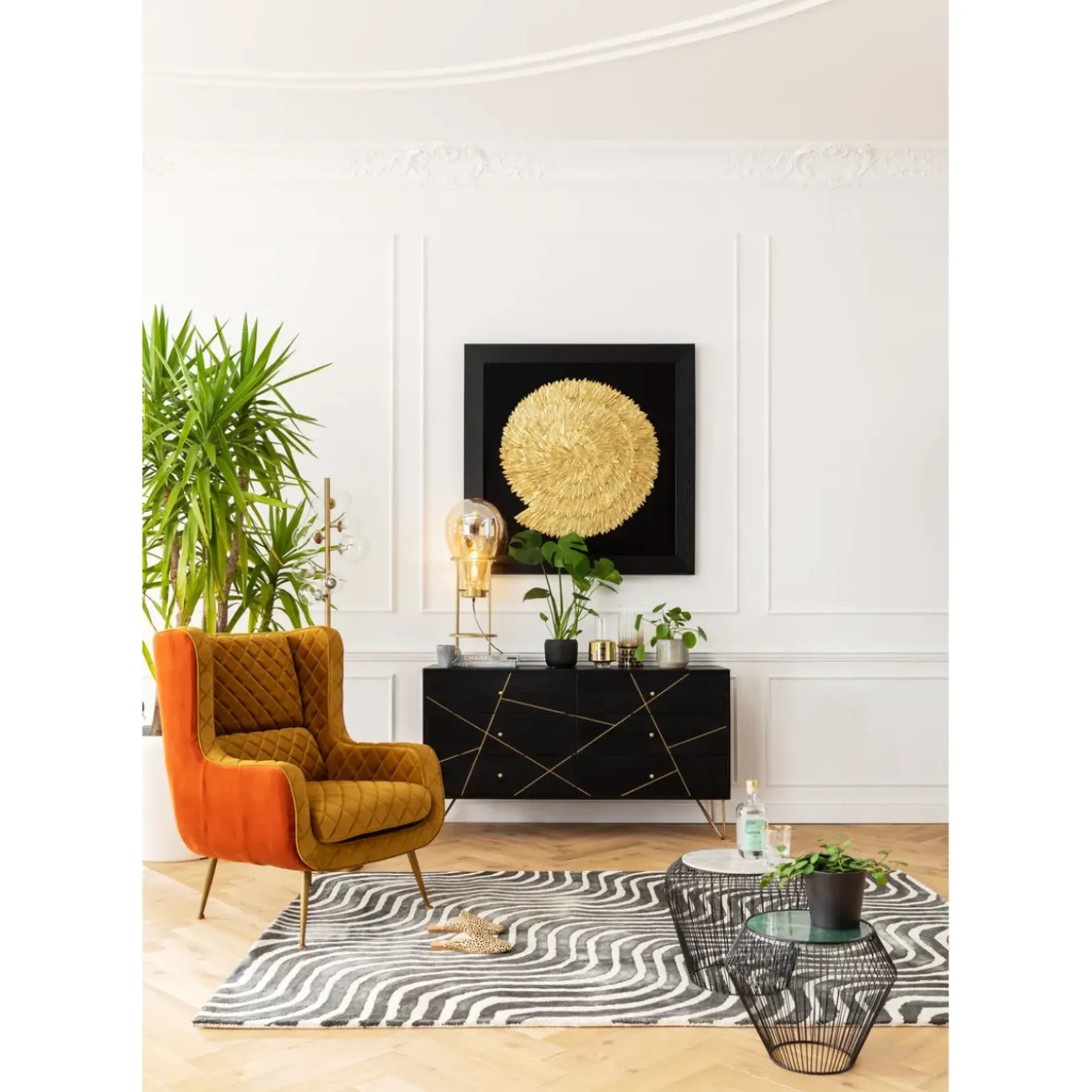 Buffet Gold Vein 6 Tiroirs 145X82Cm