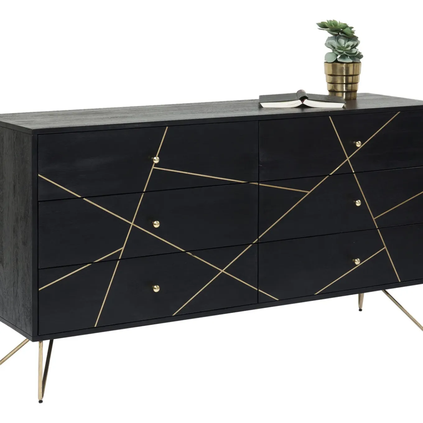 Buffet Gold Vein 6 Tiroirs 145X82Cm