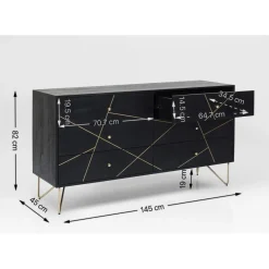 Buffet Gold Vein 6 Tiroirs 145X82Cm