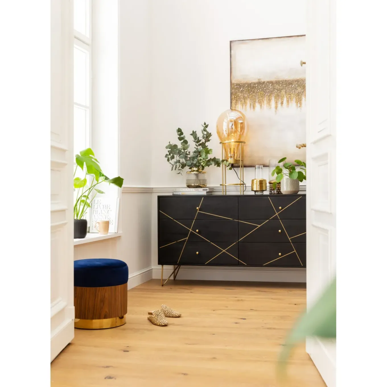 Buffet Gold Vein 6 Tiroirs 145X82Cm