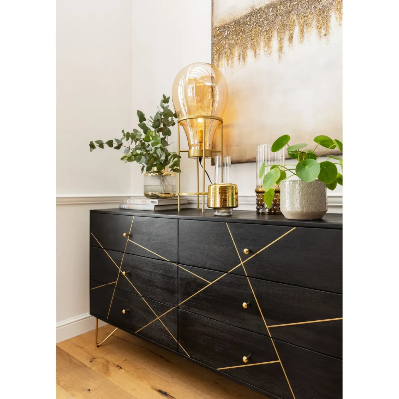 Buffet Gold Vein 6 Tiroirs 145X82Cm