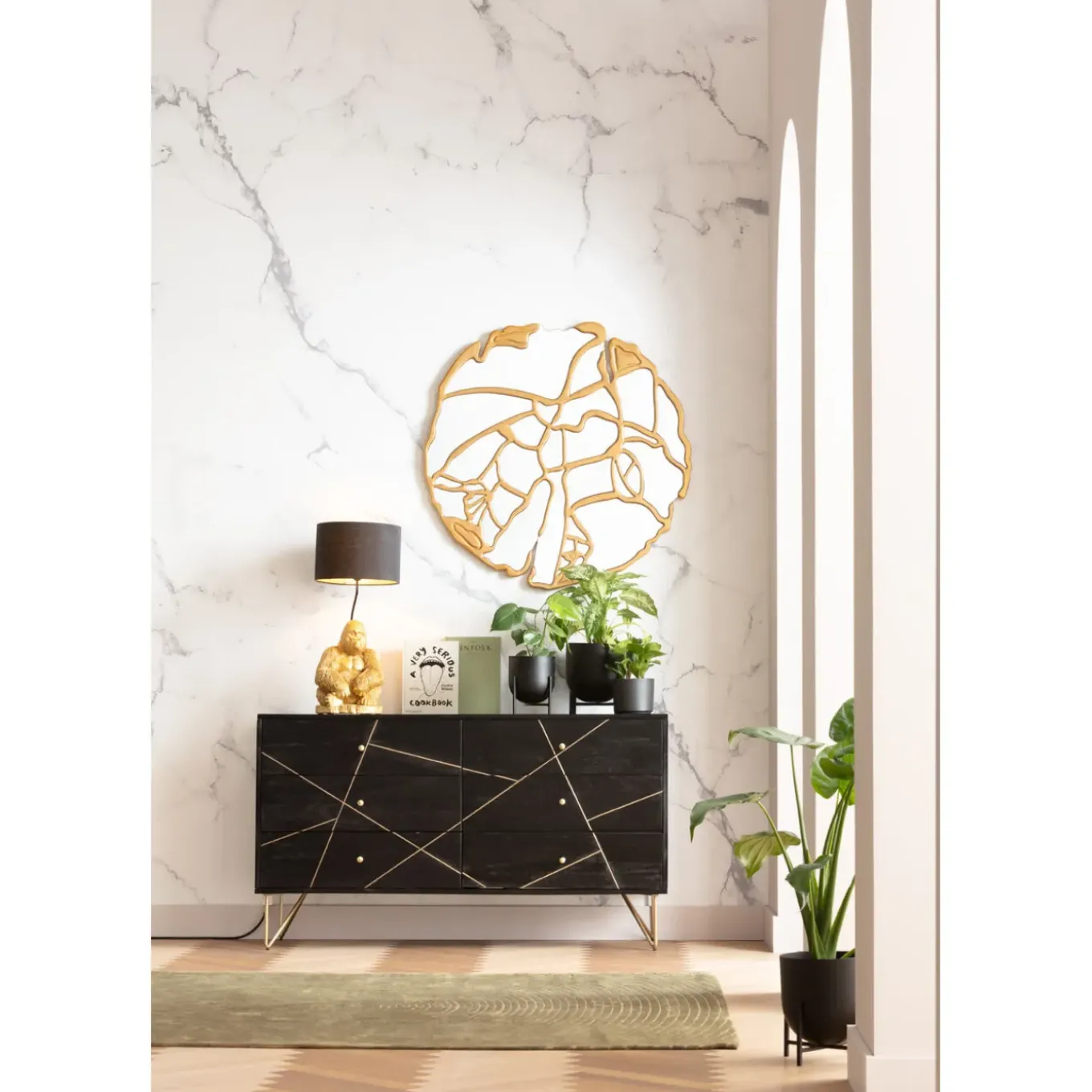 Buffet Gold Vein 6 Tiroirs 145X82Cm