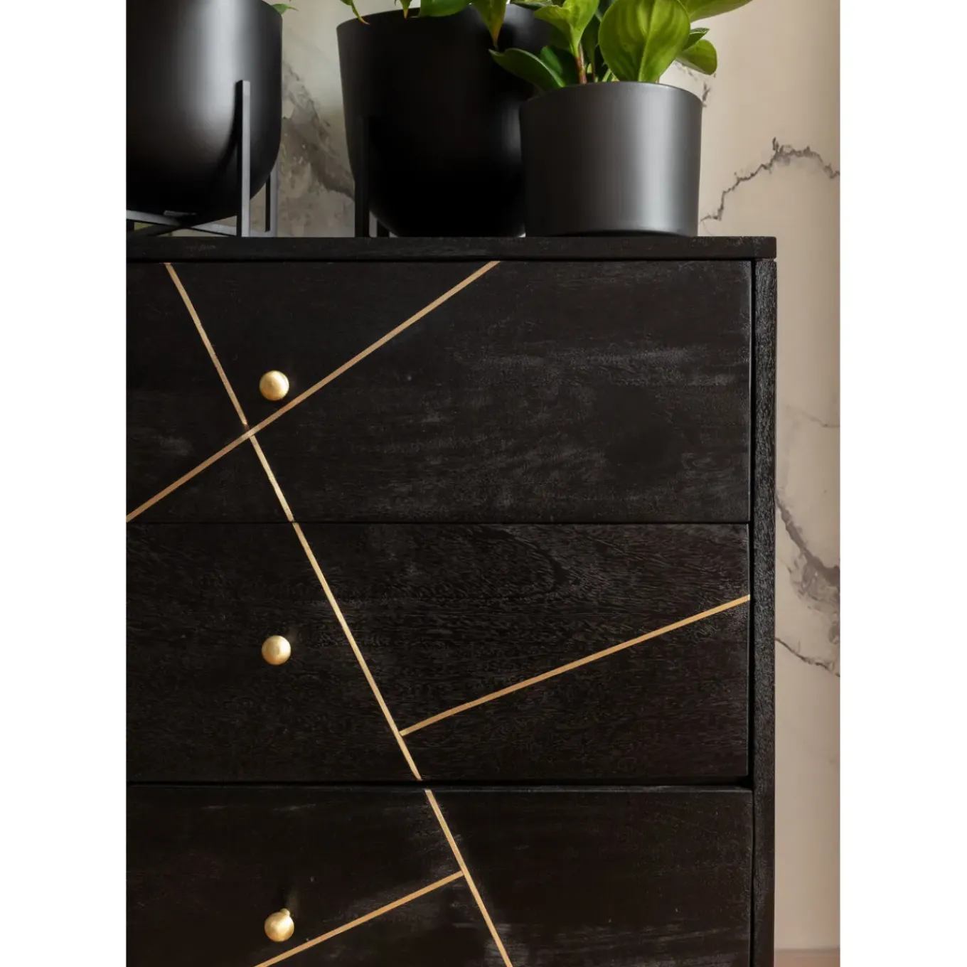 Buffet Gold Vein 6 Tiroirs 145X82Cm