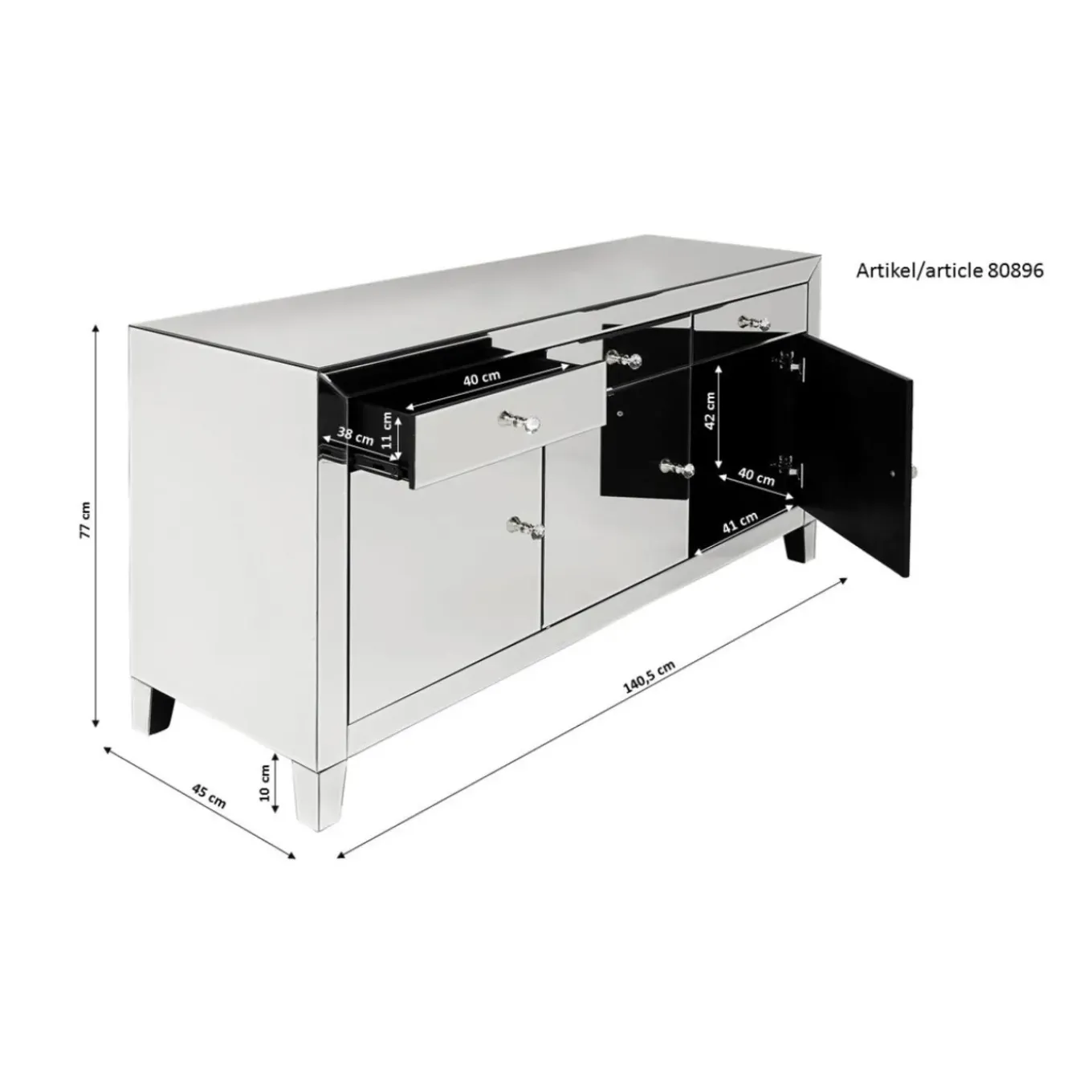 Buffet Luxury Push Blanc