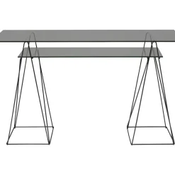 Bureau Polar Noir 8Mm Verre Trempe 135X65Cm