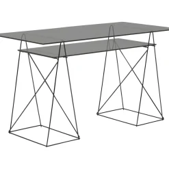 Bureau Polar Noir 8Mm Verre Trempe 135X65Cm