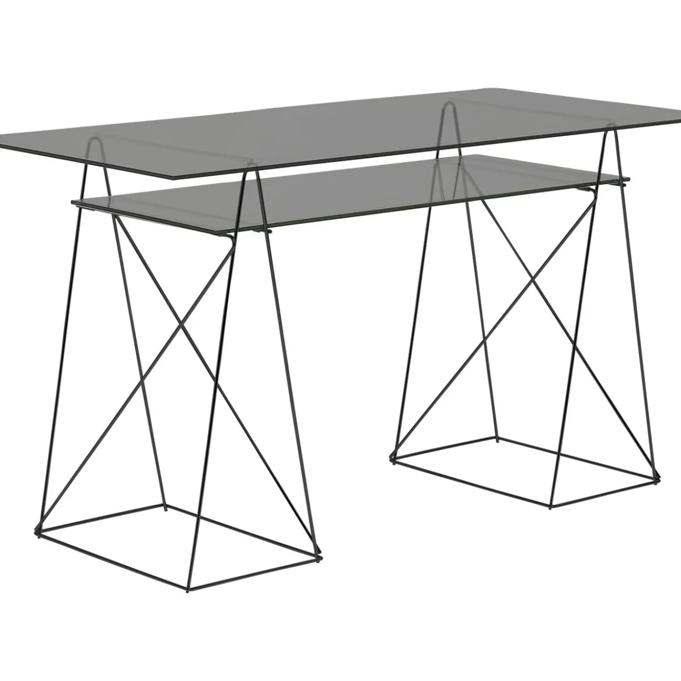 Bureau Polar Noir 8Mm Verre Trempe 135X65Cm