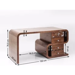 Bureau Soft Snake Noyer 150X70Cm