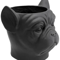 Cachepot Décoratif Bulldog Noir