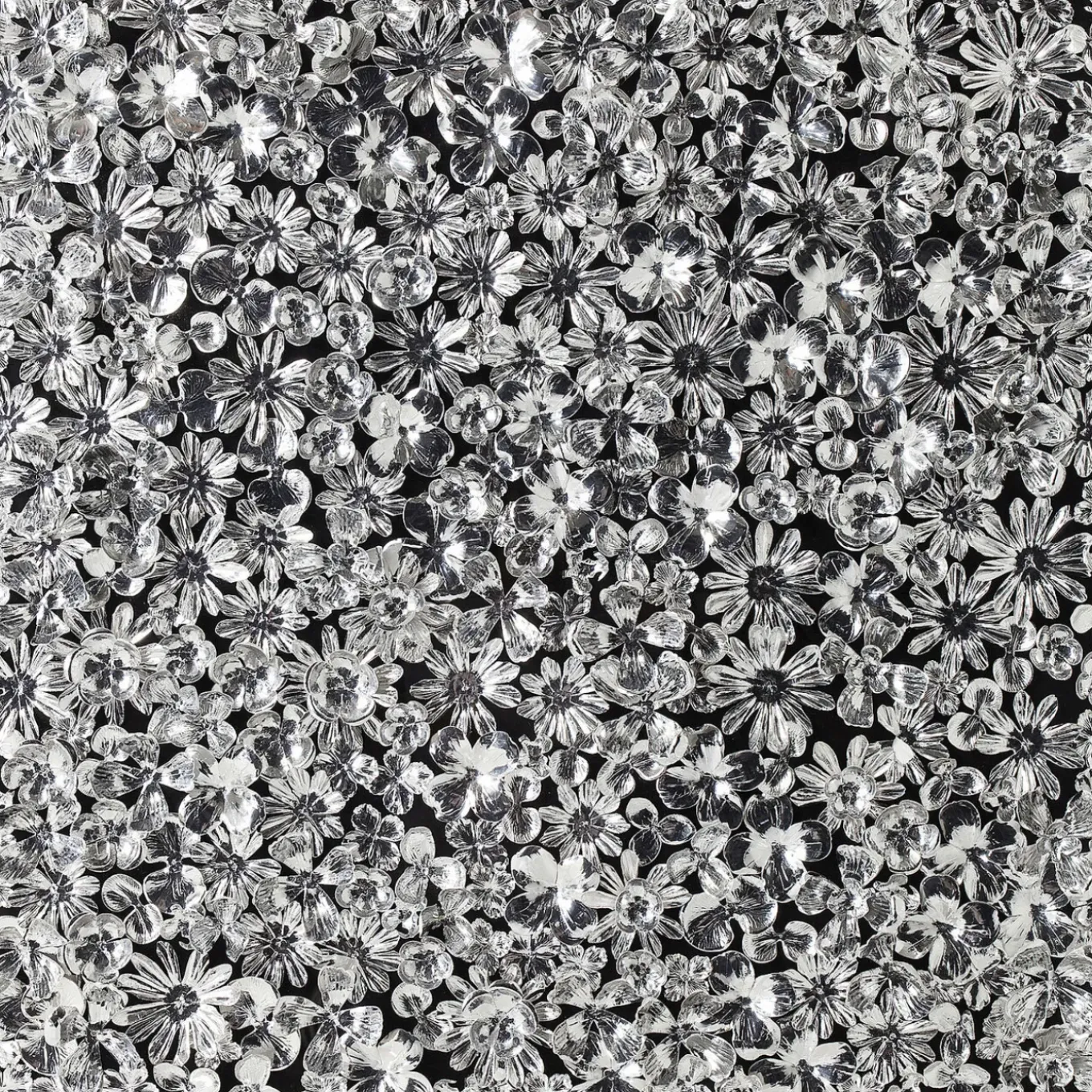 Cadre Décoratif Silver Flower 100X100Cm
