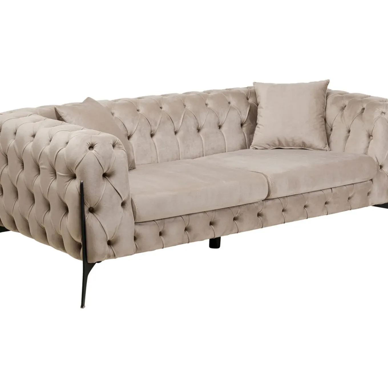 Canapés Bellissima 2-Places Velours Beige 200Cm