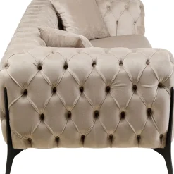 Canapés Bellissima 2-Places Velours Beige 200Cm