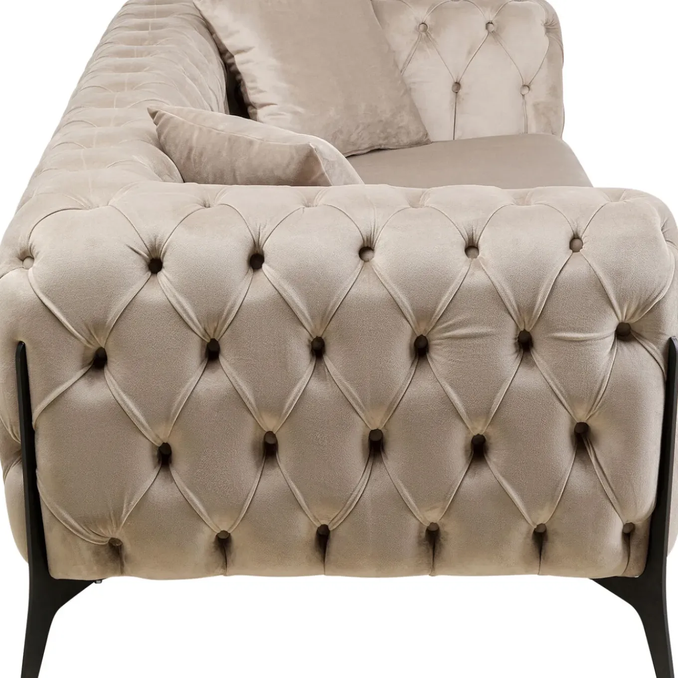 Canapés Bellissima 2-Places Velours Beige 200Cm