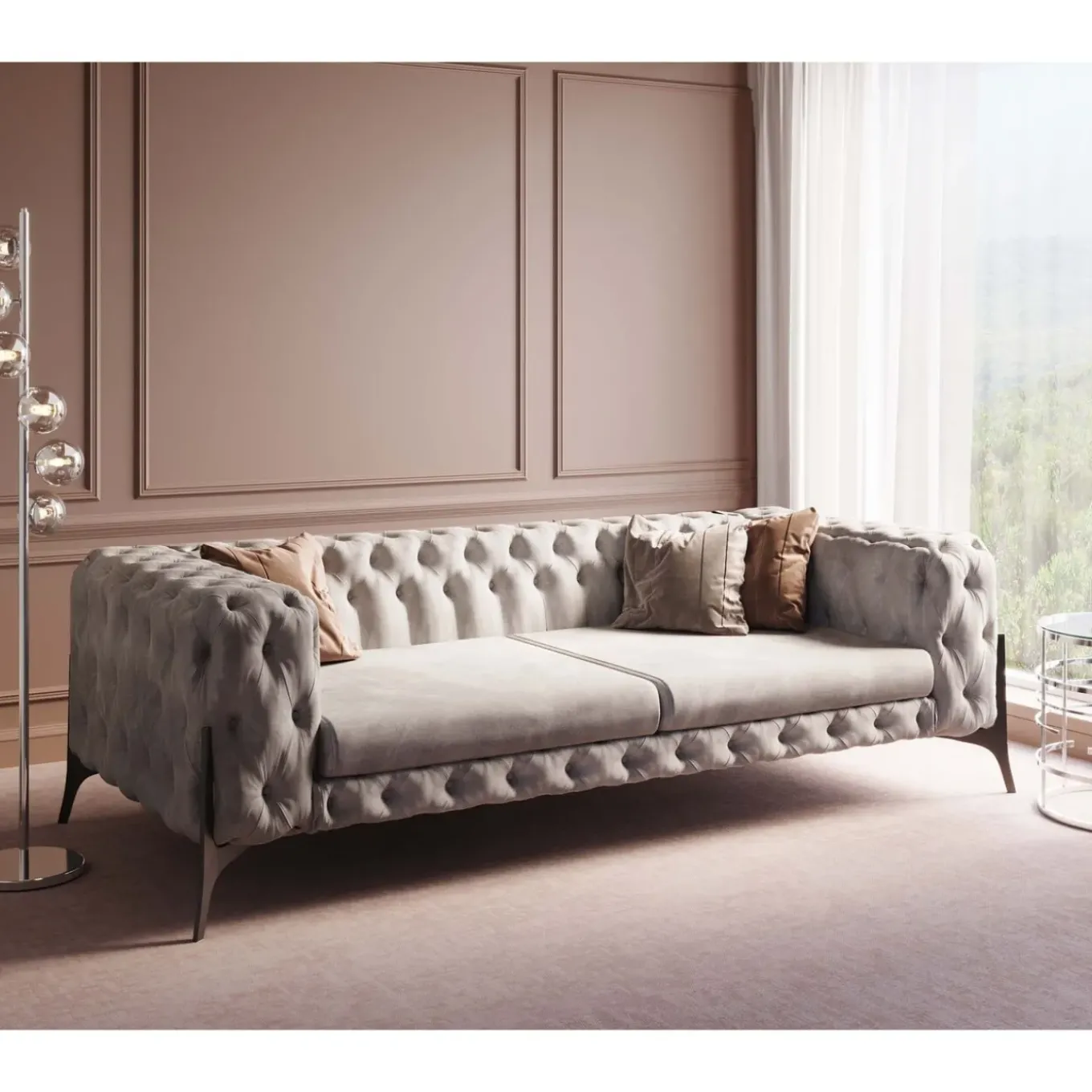 Canapés Bellissima 3-Places Beige 240Cm