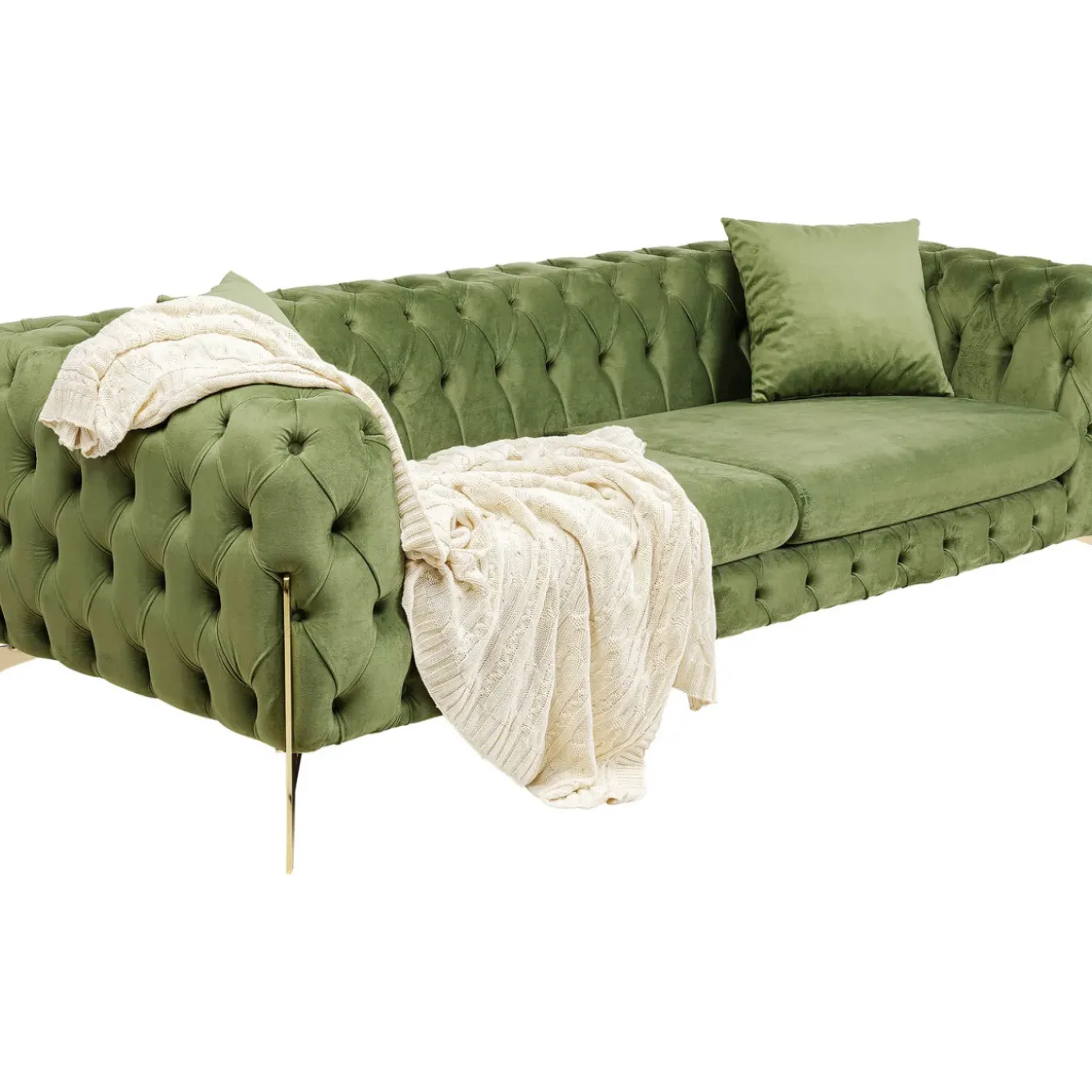 Canapés Bellissima 3-Places Velours Vert 240Cm