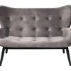 Canapés Black Vicky 2-Places Velours Gris