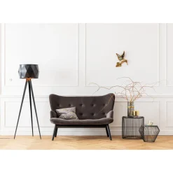 Canapés Black Vicky 2-Places Velours Gris