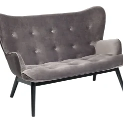 Canapés Black Vicky 2-Places Velours Gris
