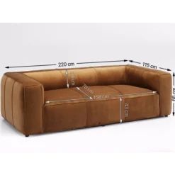 Canapés Cubetto 3-Places Velours Marron 220Cm
