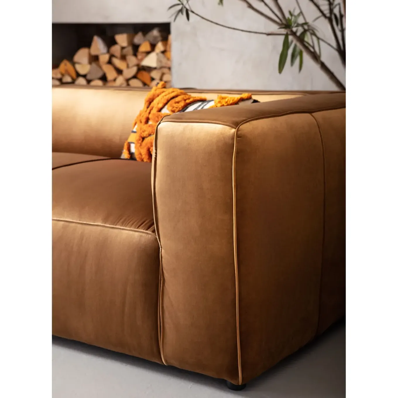 Canapés Cubetto 3-Places Velours Marron 220Cm
