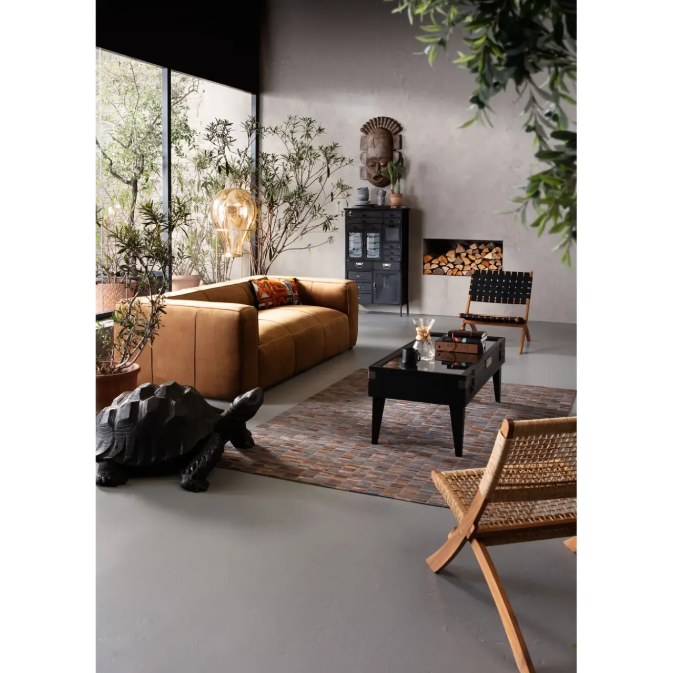 Canapés Cubetto 3-Places Velours Marron 220Cm