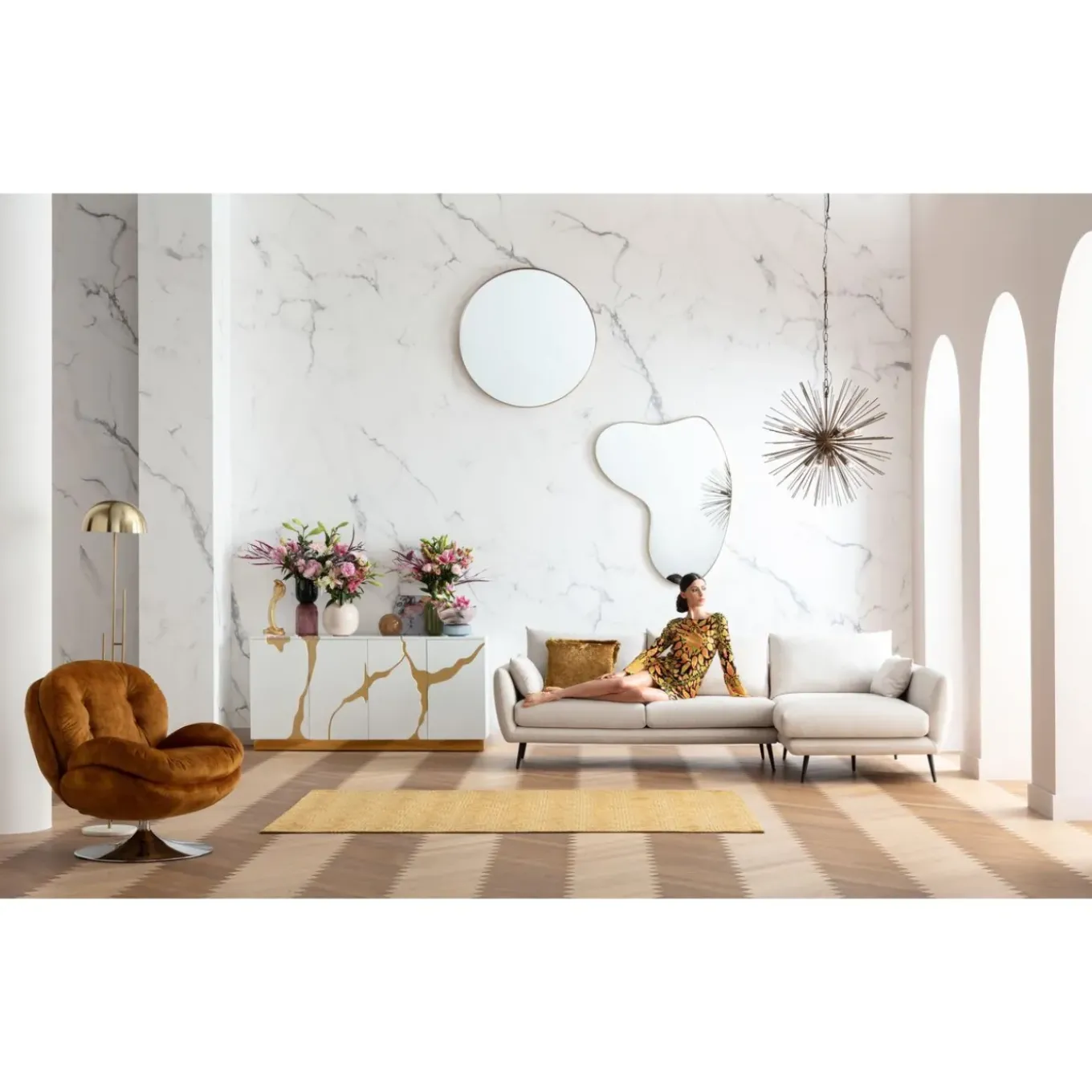 Canapés D Angle Amalfi Droite Creme 275Cm