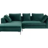 Canapés D Angle Gianni Pm Velours Vert Fonce Gauche