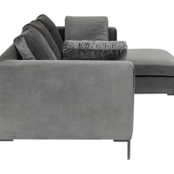 Canapés D Angle Gianni Pm Velours Gris Droite